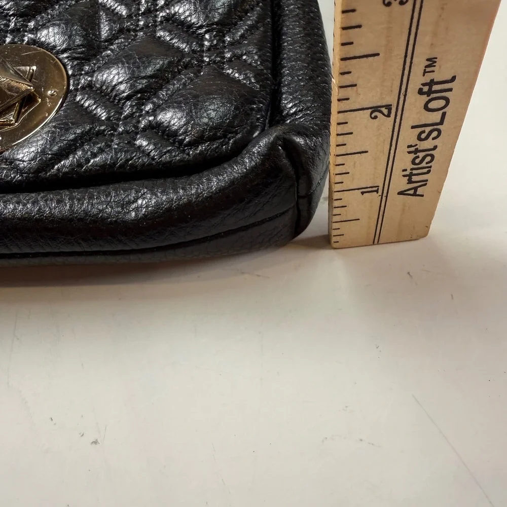 Kate Spade Black Quilted Leather Crossbody Bag Chain Strap Purse